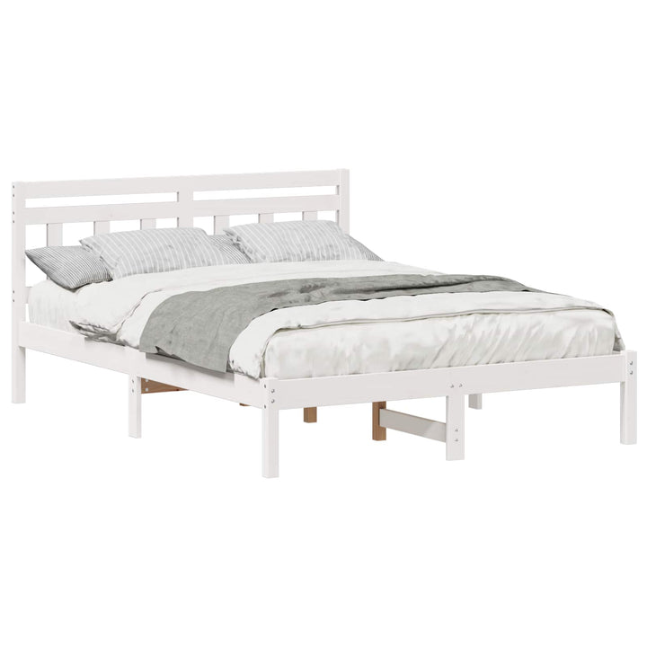 Sengestel Hvid 120 x 200 cm Massiv fyrretræ