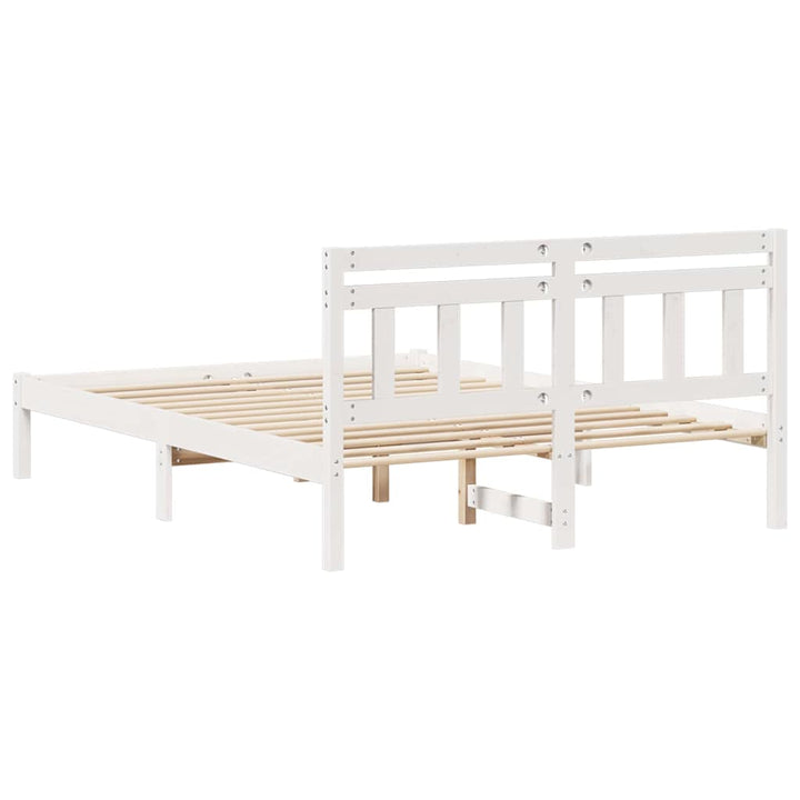 Sengestel Hvid 120 x 200 cm Massiv fyrretræ