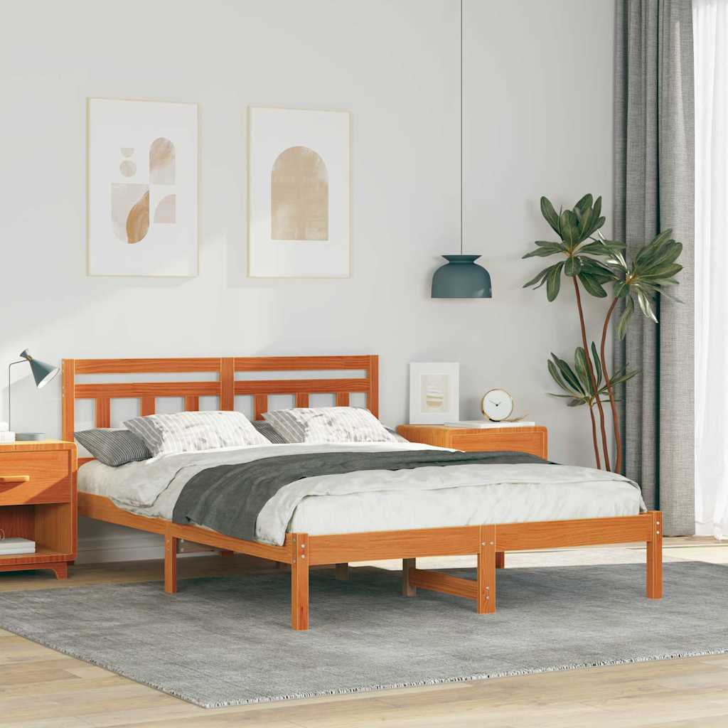 Sengestel Brun 120 x 200 cm Massiv fyrretræ