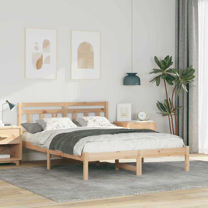 Sengestel Brun 120 x 190 cm Massiv fyrretræ