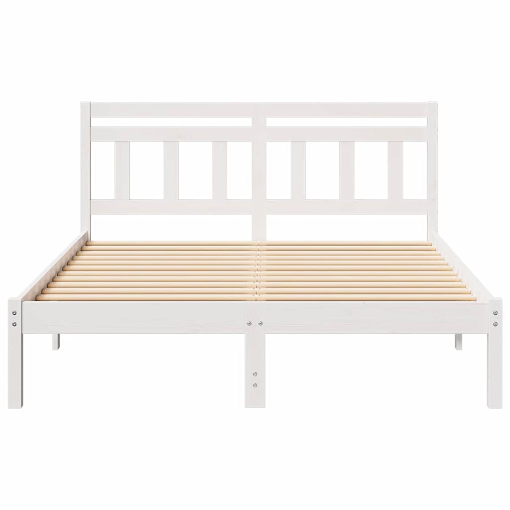 Sengestel Hvid 120 x 190 cm Massiv fyrretræ