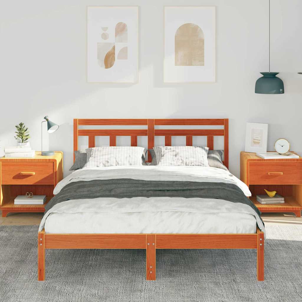 Sengestel Brun 120 x 190 cm Massiv fyrretræ
