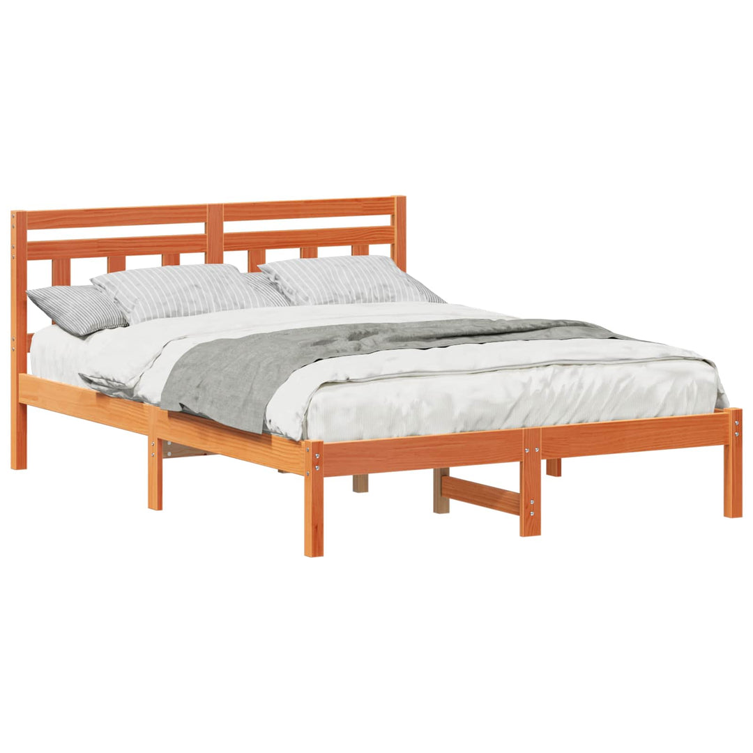 Sengestel Brun 120 x 190 cm Massiv fyrretræ
