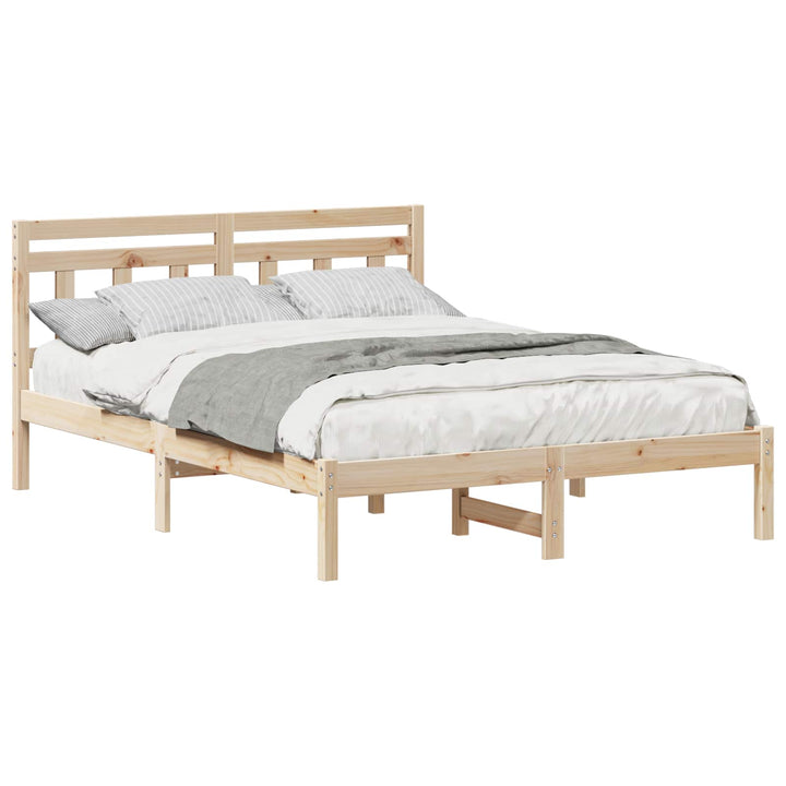 Sengestel Brun 140 x 190 cm Massiv fyrretræ