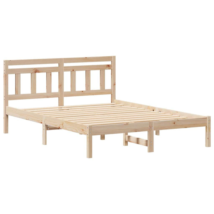 Sengestel Brun 140 x 190 cm Massiv fyrretræ