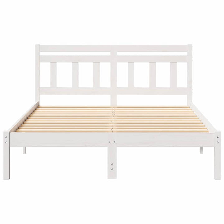 Sengestel Hvid 140 x 190 cm Massiv fyrretræ