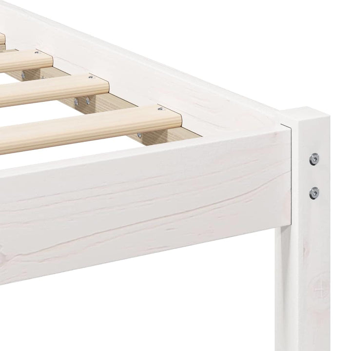 Sengestel Hvid 135 x 190 cm Massiv fyrretræ