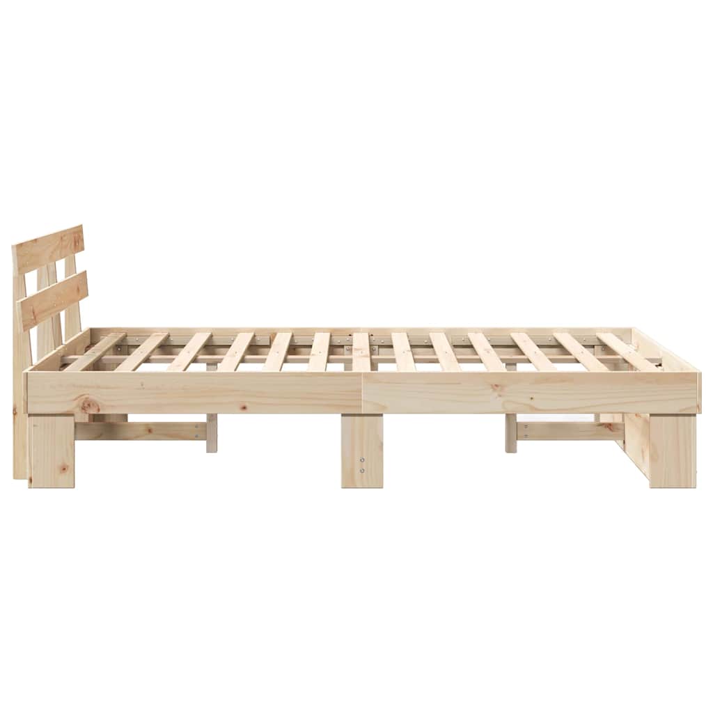 Sengestel med hovedgærde Brun 120 x 200 cm Massiv fyrretræ