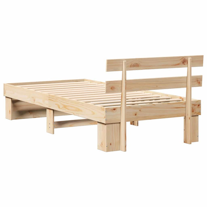 Sengestel med hovedgærde Brun 90 x 200 cm Massiv fyrretræ