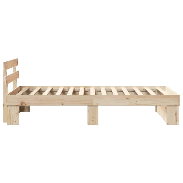 Sengestel med hovedgærde Brun 90 x 190 cm Massiv fyrretræ