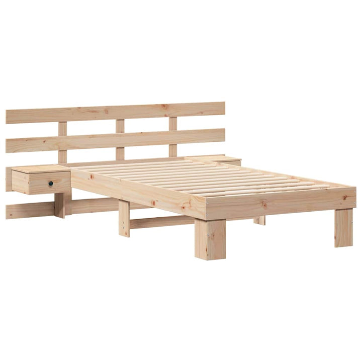 Sengestel med hovedgærde Brun 100 x 200 cm Massiv fyrretræ