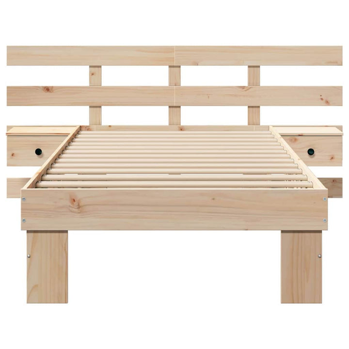 Sengestel med hovedgærde Brun 100 x 200 cm Massiv fyrretræ