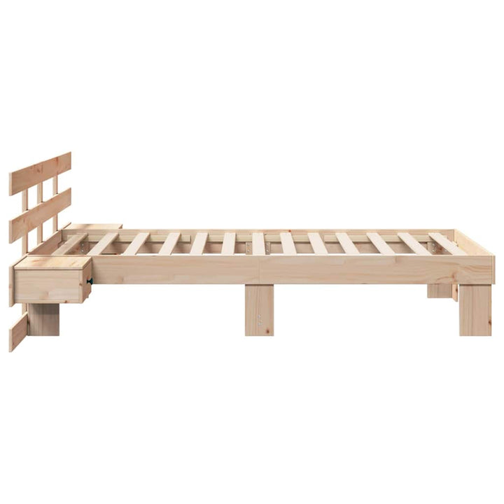 Sengestel med hovedgærde Brun 100 x 200 cm Massiv fyrretræ