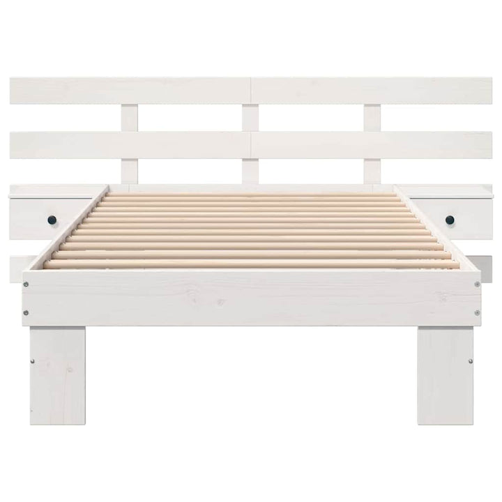 Sengestel med hovedgærde Hvid 75 x 190 cm Massiv fyrretræ