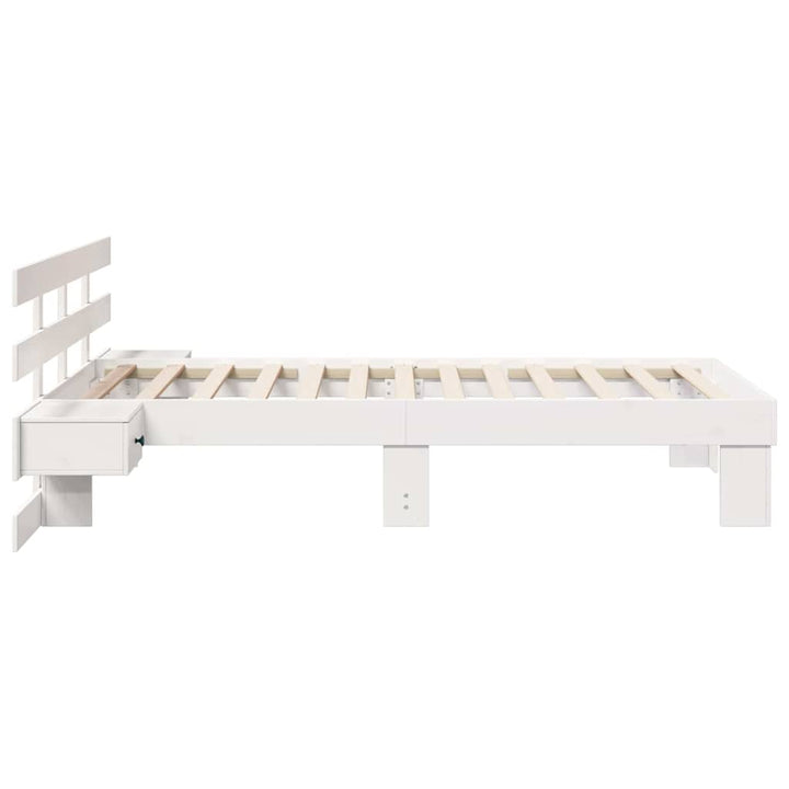 Sengestel med hovedgærde Hvid 75 x 190 cm Massiv fyrretræ