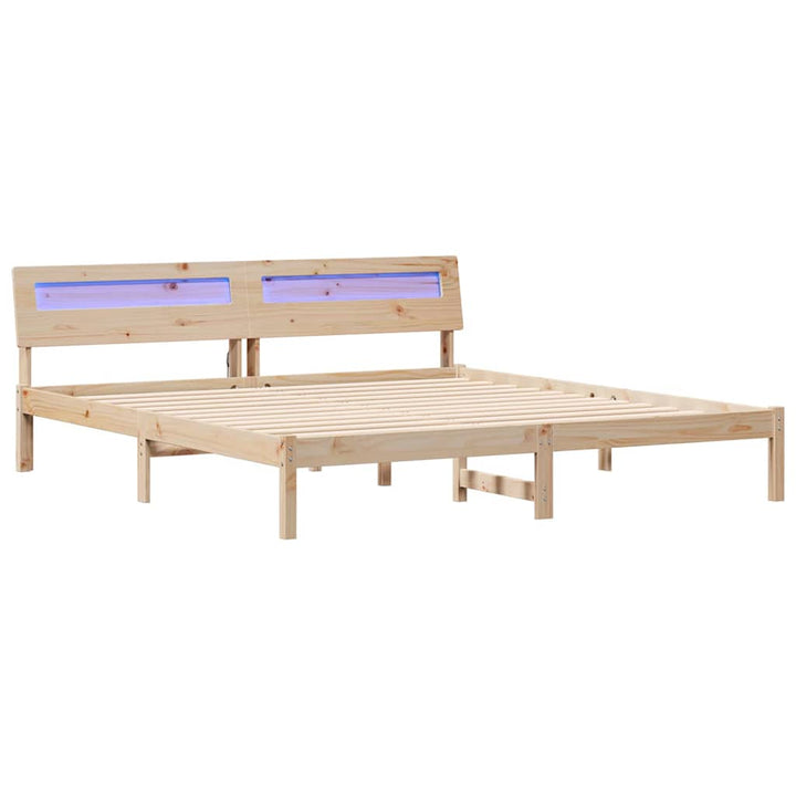 Sengestel med hovedgærde Brun 180 x 200 cm Massiv fyrretræ