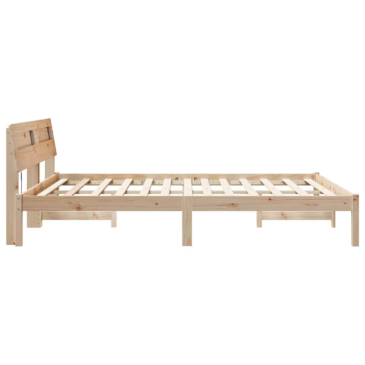 Sengestel med hovedgærde Brun 160 x 200 cm Massiv fyrretræ