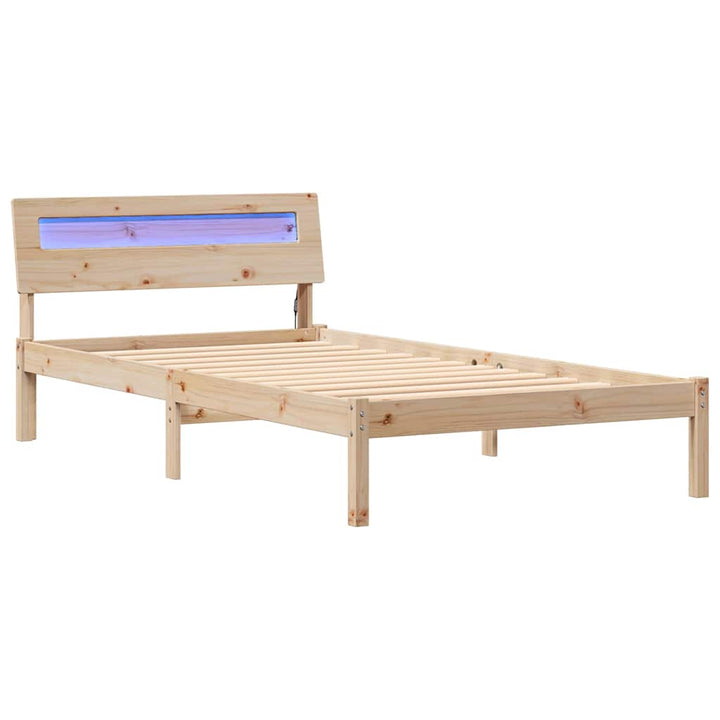 Sengestel med hovedgærde Brun 100 x 200 cm Massiv fyrretræ