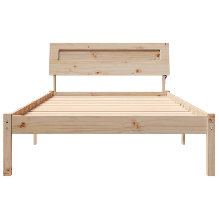 Sengestel med hovedgærde Brun 100 x 200 cm Massiv fyrretræ
