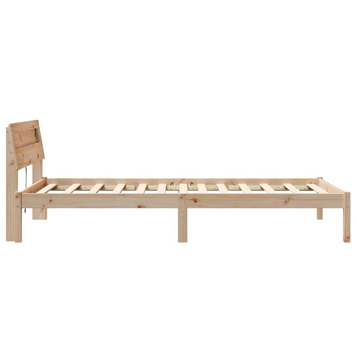 Sengestel med hovedgærde Brun 90 x 190 cm Massiv fyrretræ