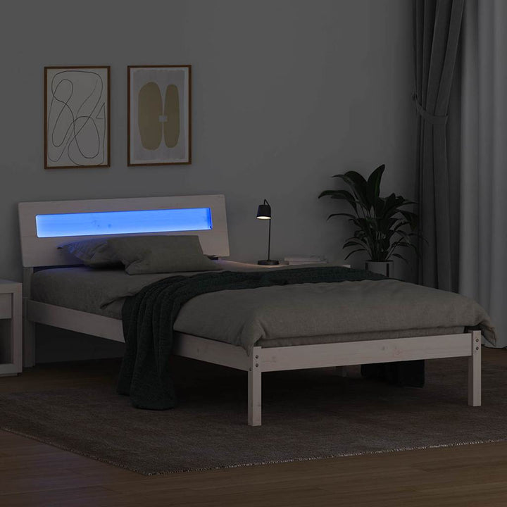 Sengestel med hovedgærde Hvid 75 x 190 cm Massiv fyrretræ