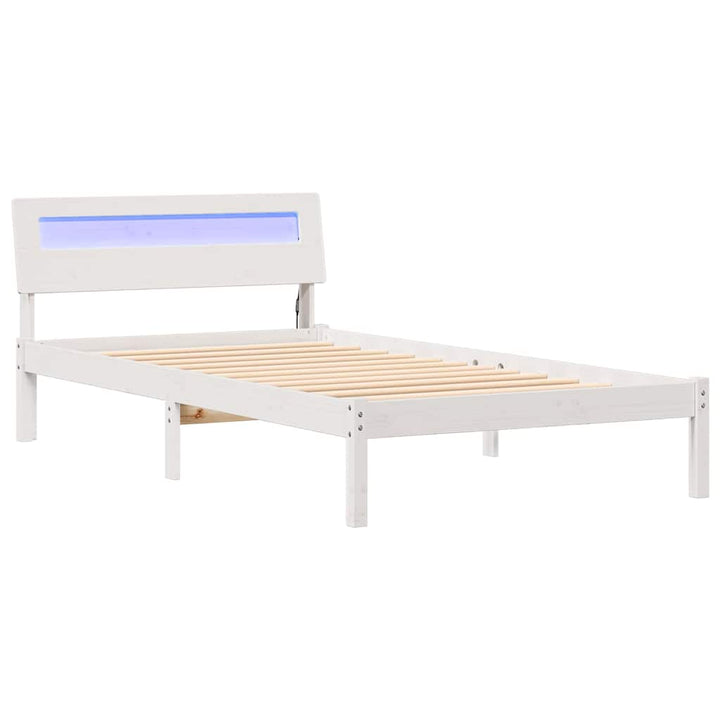 Sengestel med hovedgærde Hvid 75 x 190 cm Massiv fyrretræ