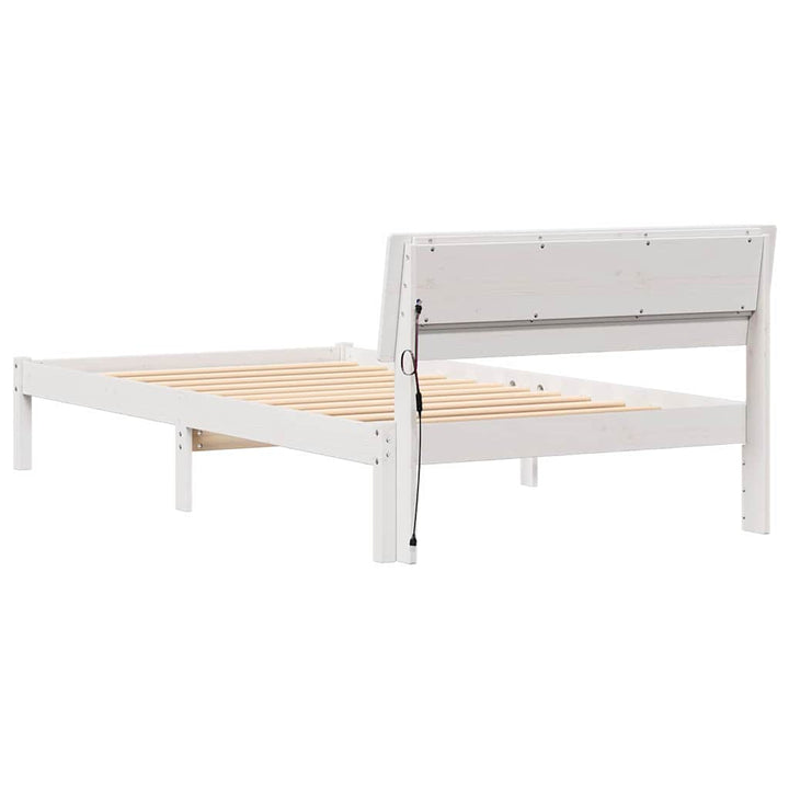 Sengestel med hovedgærde Hvid 75 x 190 cm Massiv fyrretræ