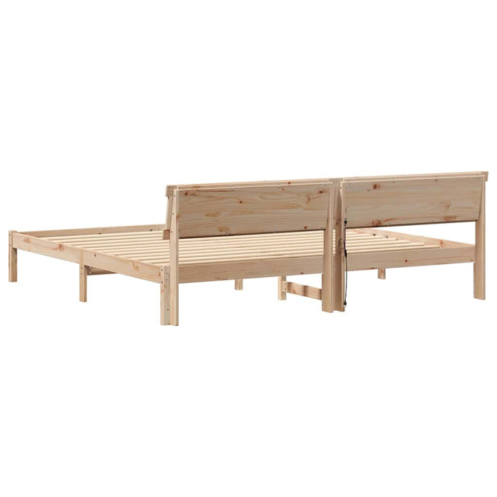 Sengestel med hovedgærde Brun 180 x 200 cm Massiv fyrretræ
