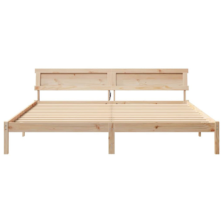 Sengestel med hovedgærde Brun 180 x 200 cm Massiv fyrretræ