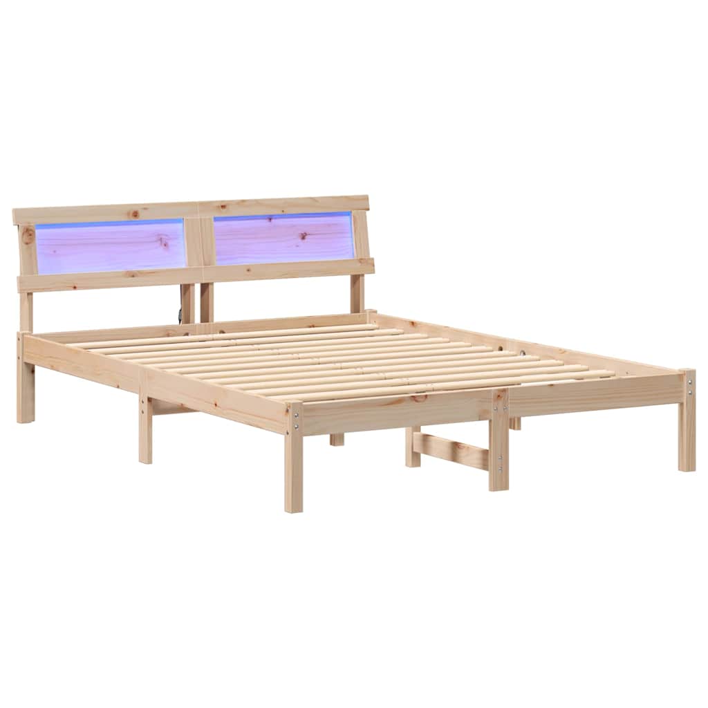Sengestel med hovedgærde Brun 120 x 190 cm Massiv fyrretræ