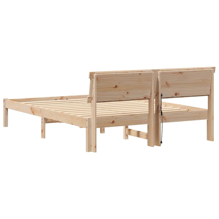 Sengestel med hovedgærde Brun 120 x 190 cm Massiv fyrretræ