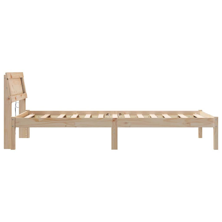Sengestel med hovedgærde Brun 80 x 200 cm Massiv fyrretræ