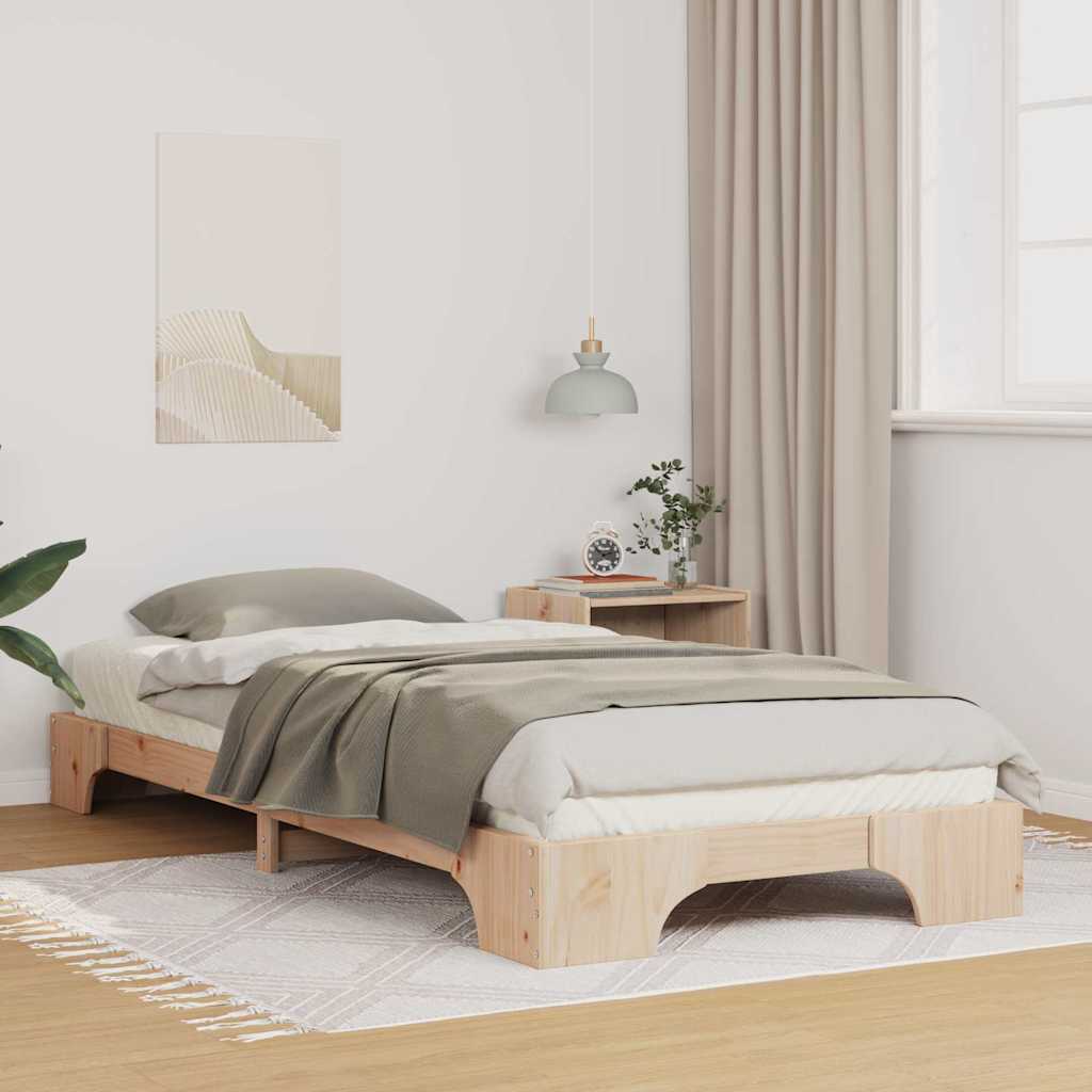 Sengestel Brun 90 x 210 cm Massiv fyrretræ