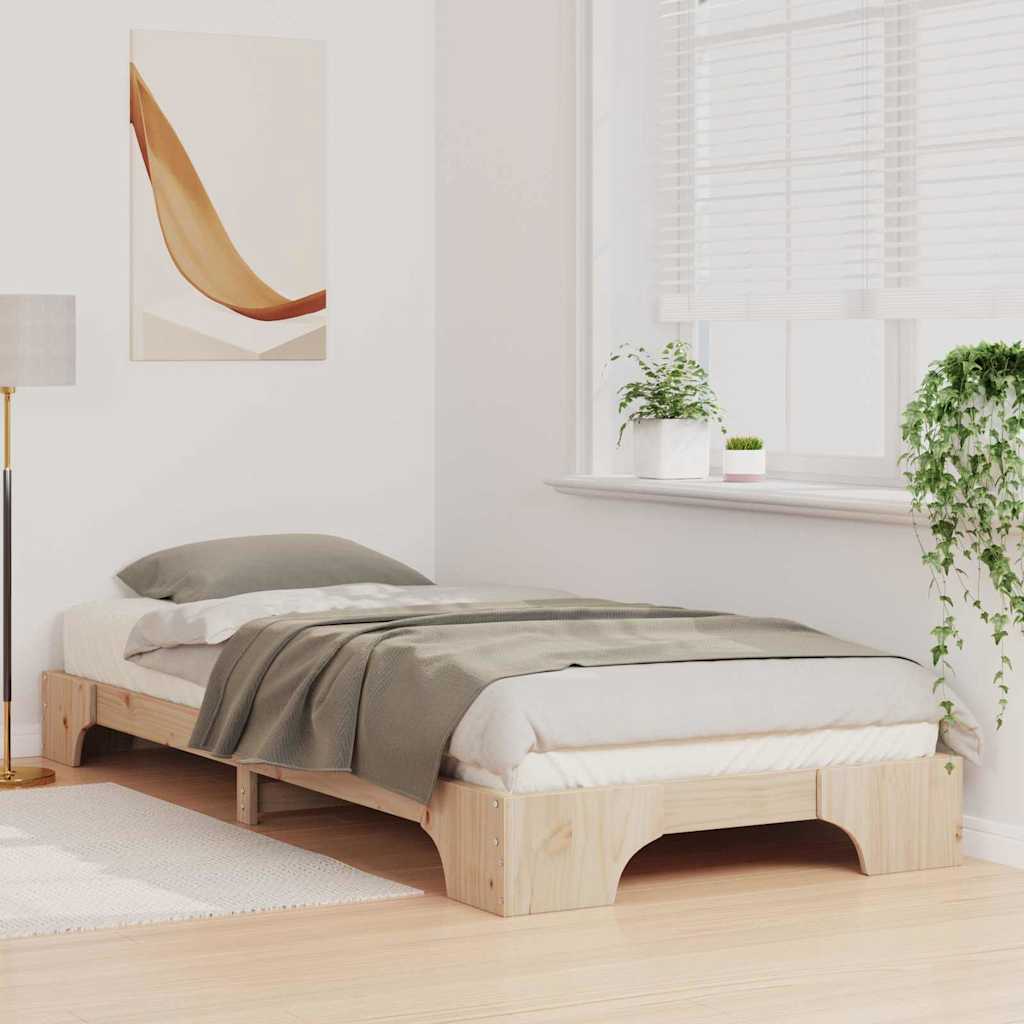 Sengestel Brun 90 x 210 cm Massiv fyrretræ