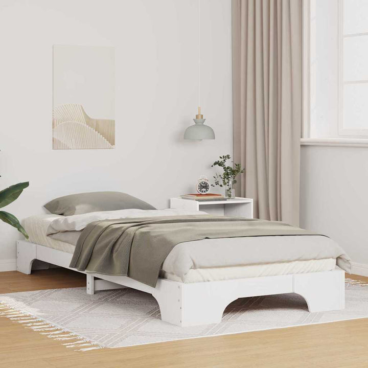 Sengestel Hvid 90 x 210 cm Massiv fyrretræ