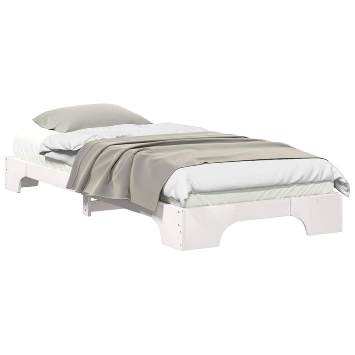 Sengestel Hvid 90 x 210 cm Massiv fyrretræ