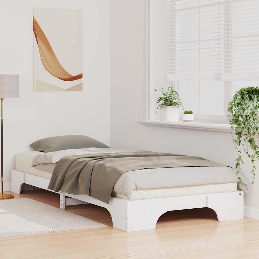Sengestel Hvid 100 x 210 cm Massiv fyrretræ