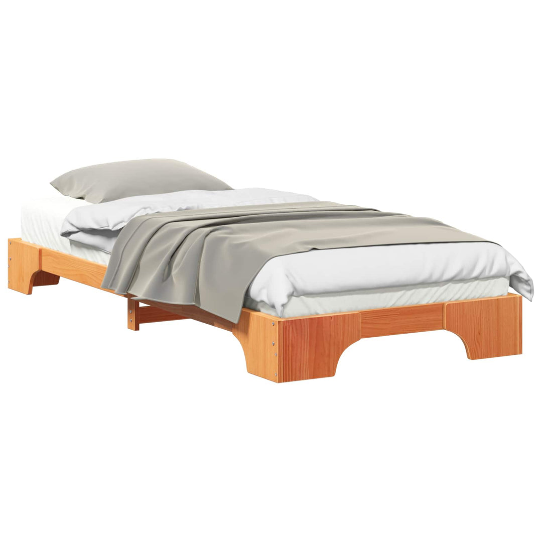 Sengestel Brun 100 x 210 cm Massiv fyrretræ