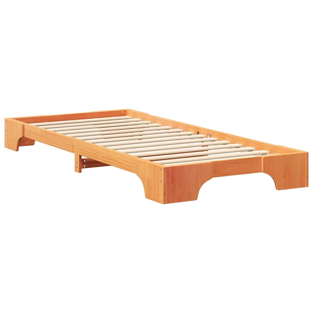 Sengestel Brun 100 x 210 cm Massiv fyrretræ