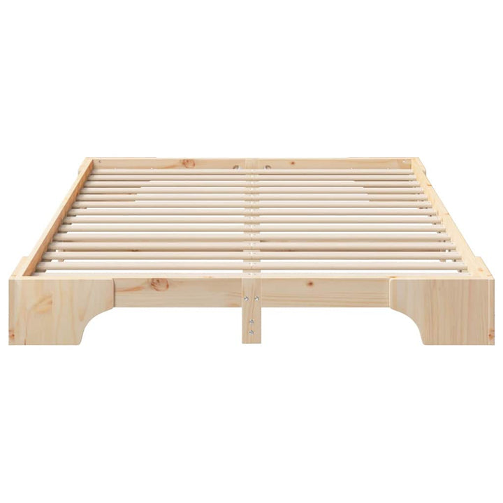 Sengestel Brun 140 x 210 cm Massiv fyrretræ