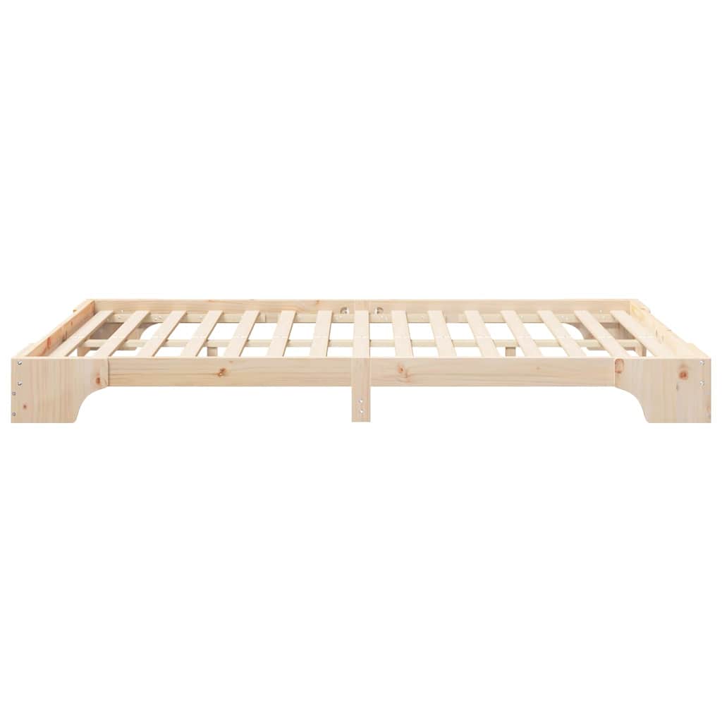 Sengestel Brun 140 x 210 cm Massiv fyrretræ