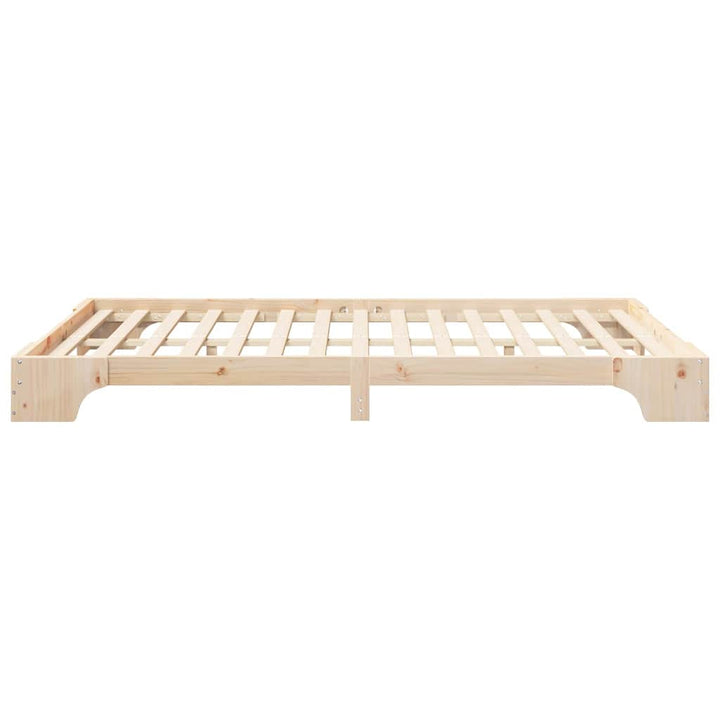 Sengestel Brun 140 x 210 cm Massiv fyrretræ