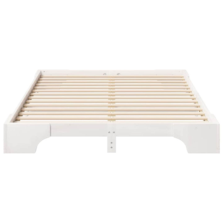 Sengestel Hvid 140 x 210 cm Massiv fyrretræ