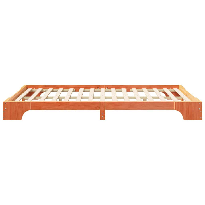 Sengestel Brun 140 x 210 cm Massiv fyrretræ