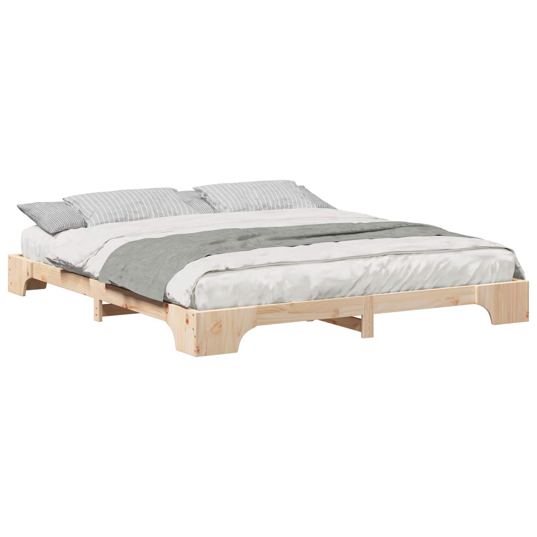 Sengestel Brun 180 x 210 cm Massiv fyrretræ
