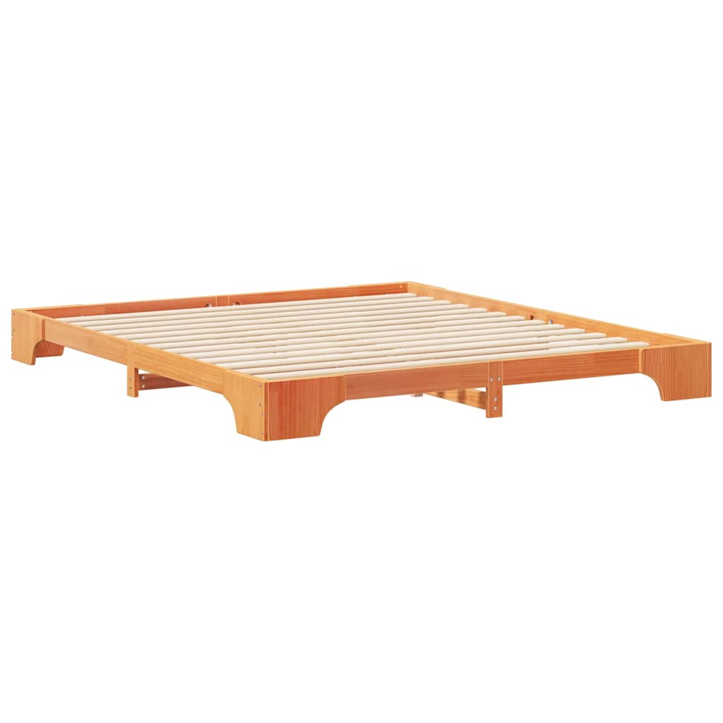 Sengestel Brun 180 x 210 cm Massiv fyrretræ