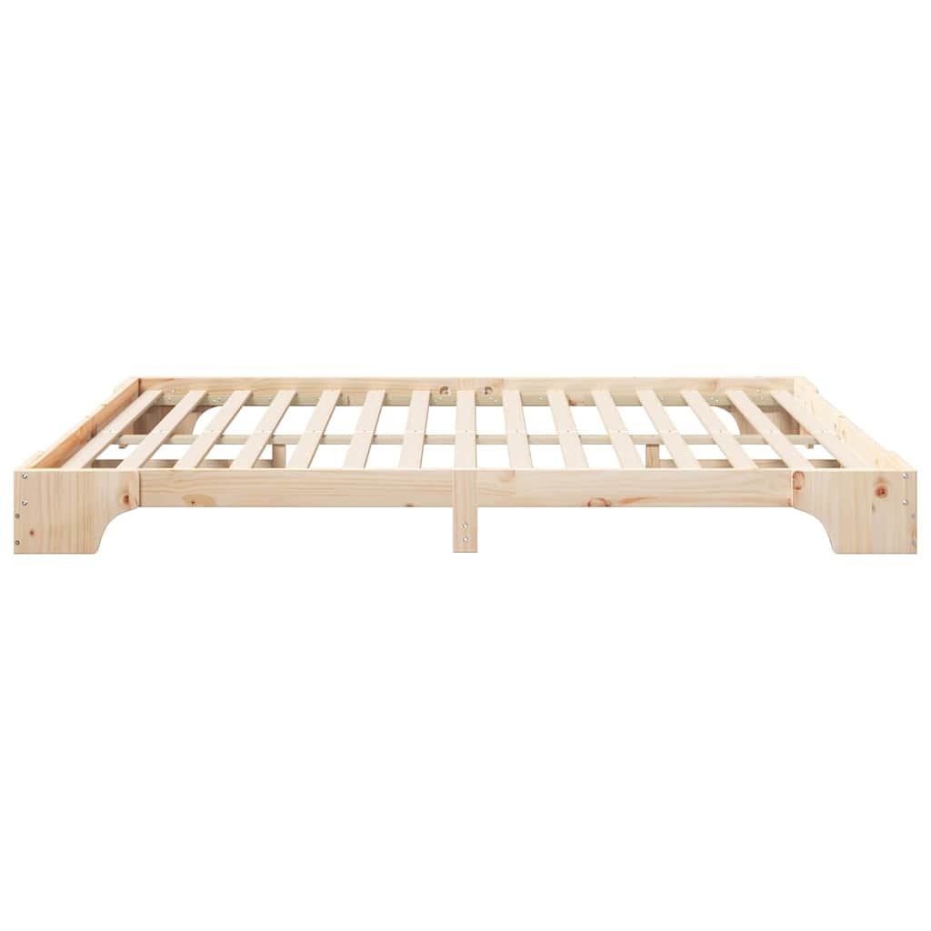 Sengestel Brun 200 x 210 cm Massiv fyrretræ