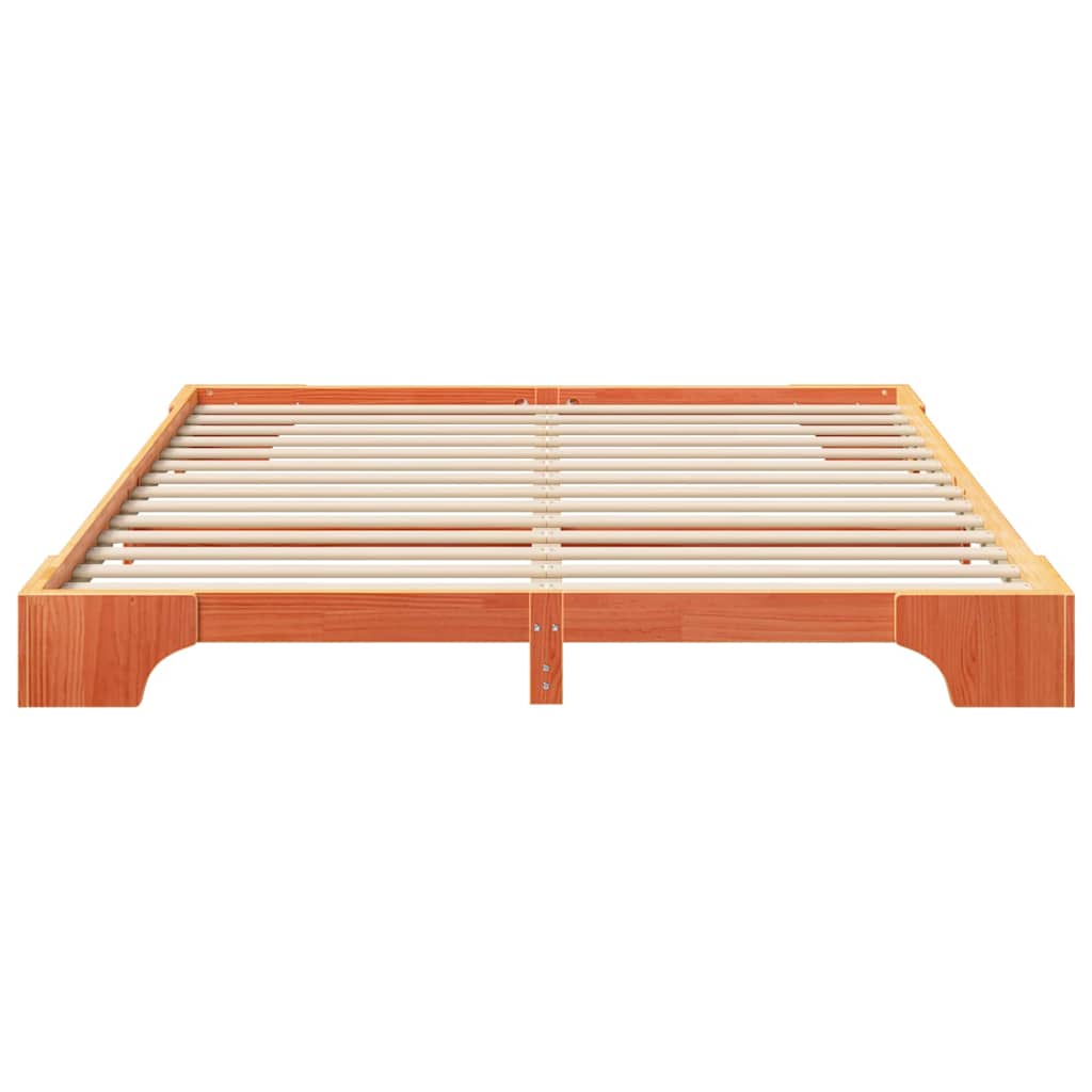 Sengestel Brun 200 x 210 cm Massiv fyrretræ