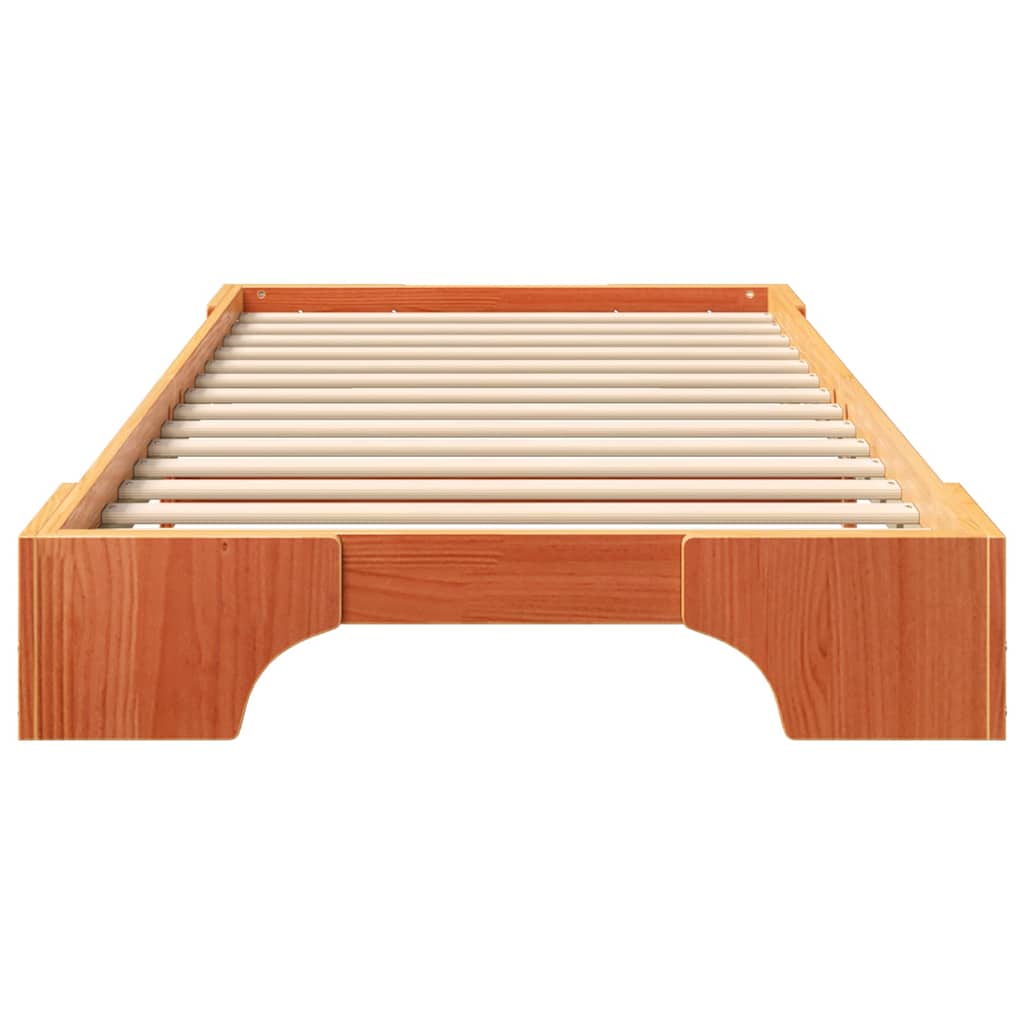 Sengestel Brun 80 x 220 cm Massiv fyrretræ