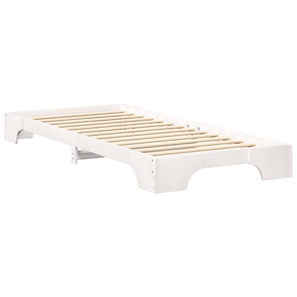 Sengestel Hvid 100 x 220 cm Massiv fyrretræ